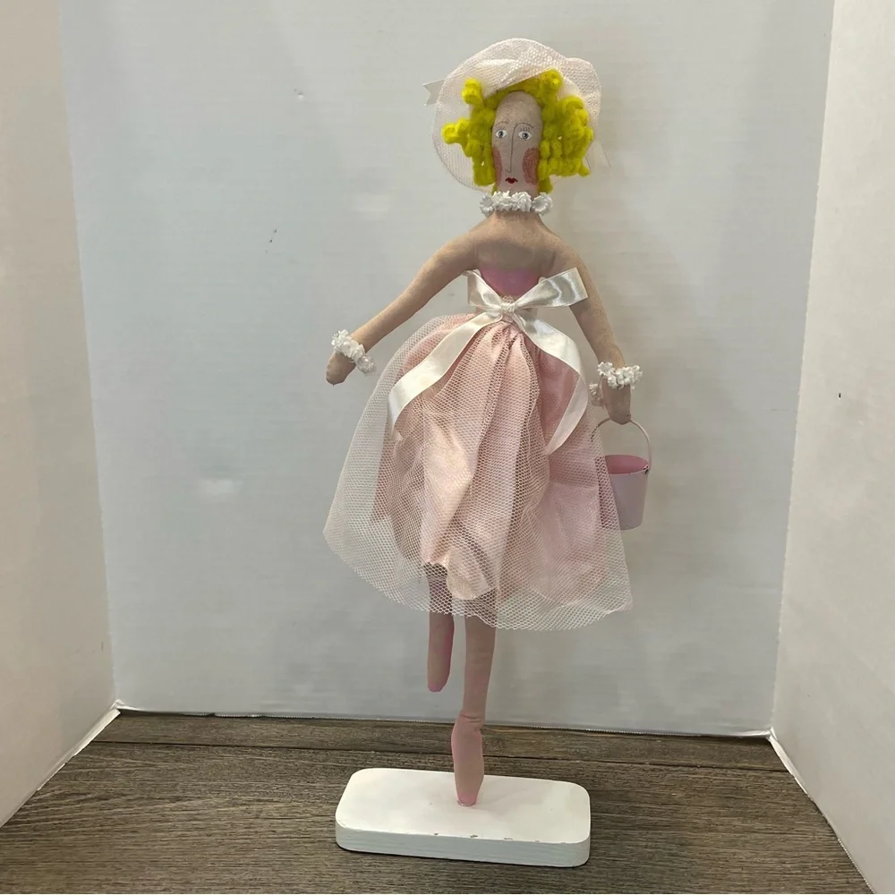 Whimsical hand painted textile Doll. Ballerina. Tooth fairy. Pre-owned